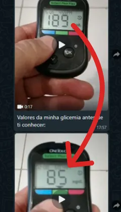 imagem de resultado de glicosímetro