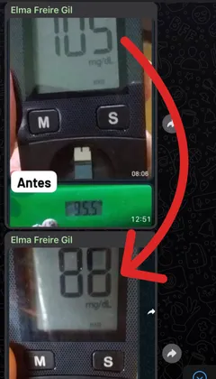imagem de resultado de glicosímetro