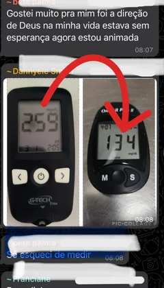 imagem de resultado de glicosímetro