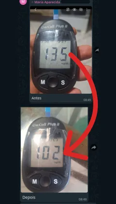 imagem de resultado de glicosímetro