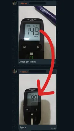 imagem de resultado de glicosímetro