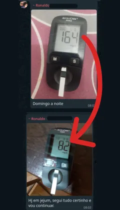 imagem de resultado de glicosímetro